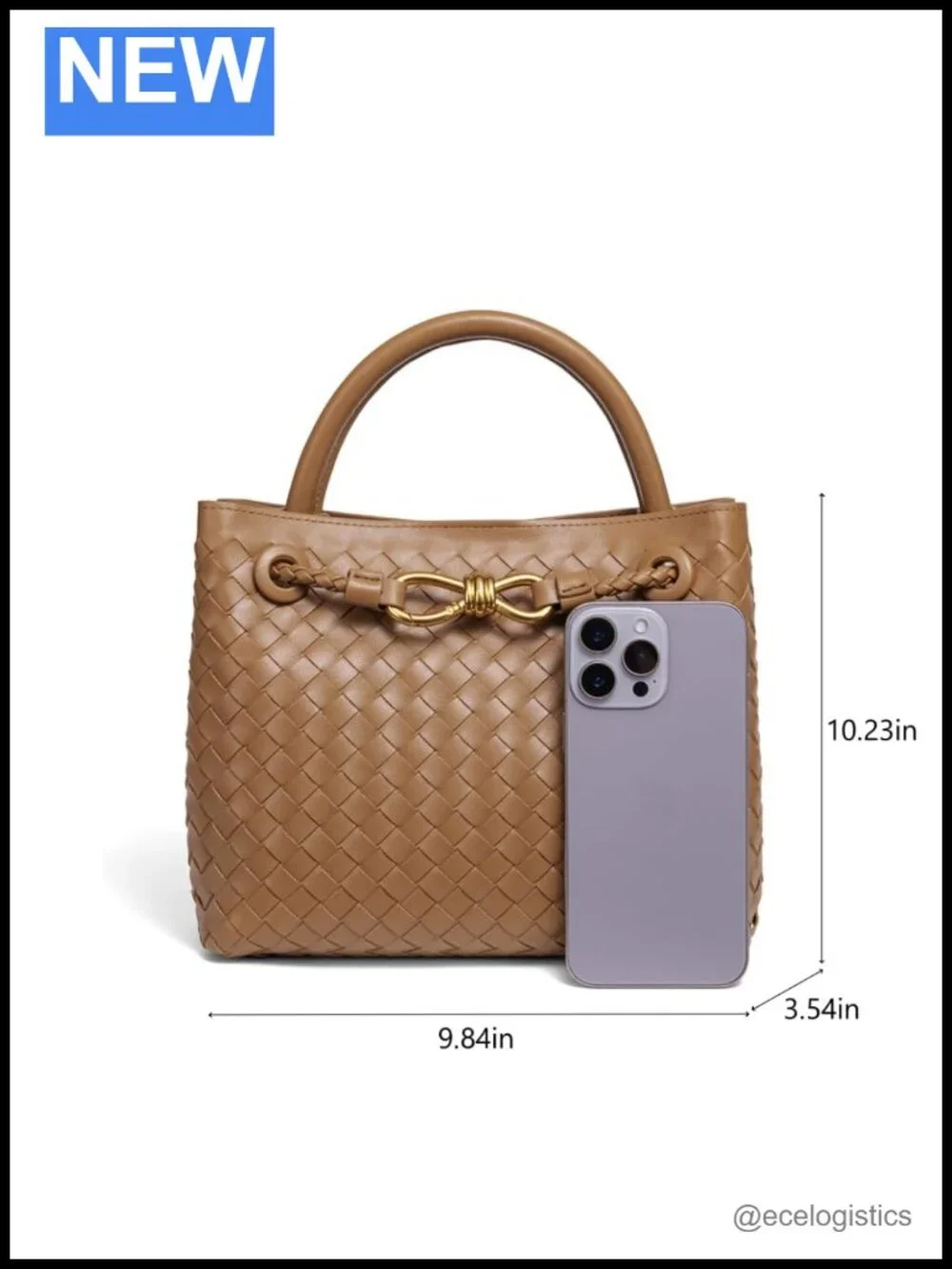 Vegan Leather Woven Top Handle Hobo Shoulder Tote Bag with Adjustable Strap